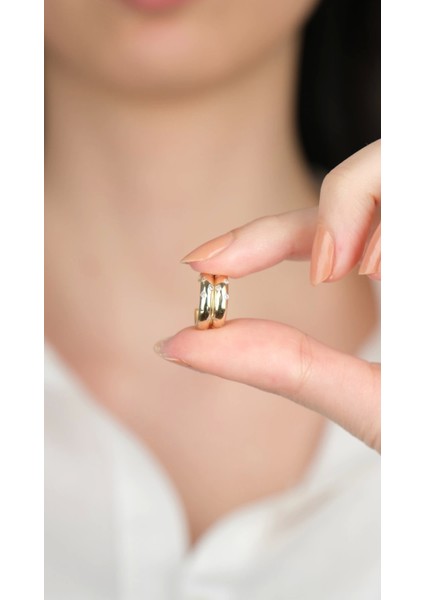 14 Ayar Altın Taş Detaylı Oval Halka Küpe 997 modelleri