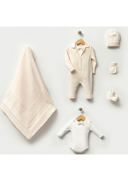 Unisex 0-3 Ay Petek Desenli 5li Set