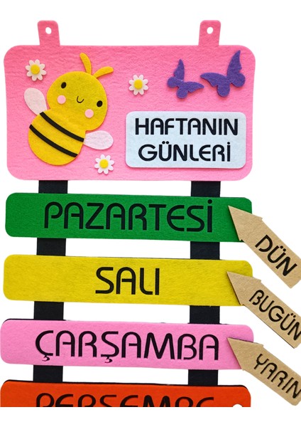 Keçe Mıknatıslı Haftanın Günleri, Arı Figürlü