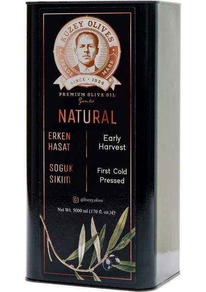 Erken Hasat Soğuk Sıkım Naturel Zeytinyağı 5 Lt