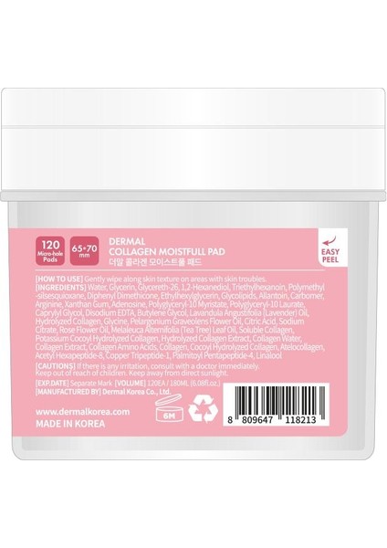 Collagen Moistfull Pad 120’LI – Kolajen Içerikli Nemlendirici ve Cilt Tonik Ped 180 ml indirimleri