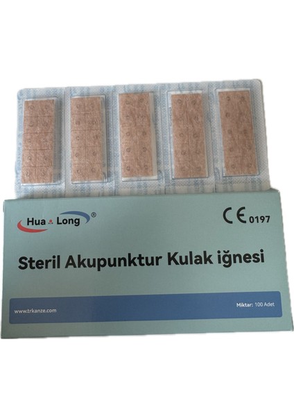 Akupunktur Iğnesi Kulak Iğnesi Bantlı 0.22X1.7 mm 100LÜK paket 1000ADET 10 kutu
