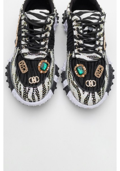 Vero Siyah Desenli Taşlı Kadın Spor Ayakkabı fiyatları