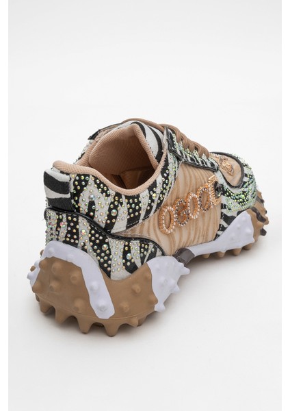 Vero Bej Desenli Taşlı Kadın Spor Ayakkabı indirimleri