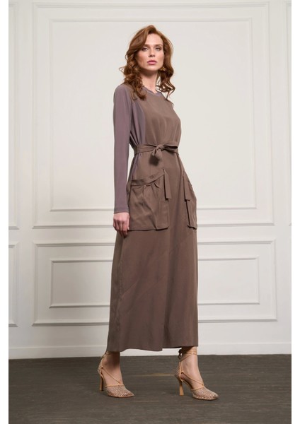 Basic Elbise 37814 Vizon