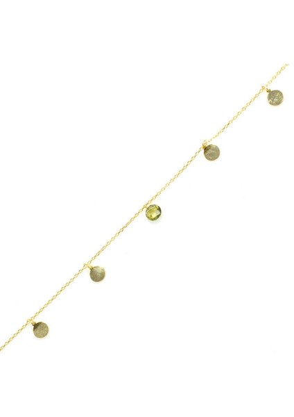 925 Ayar Gümüş Peridot Taşlı Yuvarlak Modeli Halhal