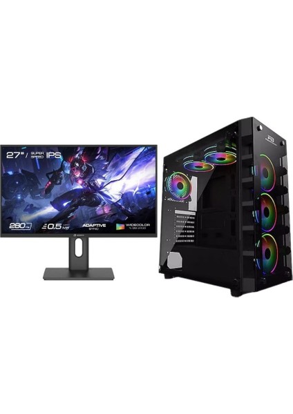 Pb X-59RGB Kasa Ryzen 7 7800X3D 32 GB Ram 500 GB SSD Asus Dual Rtx 4070 W11 +27" Monitör