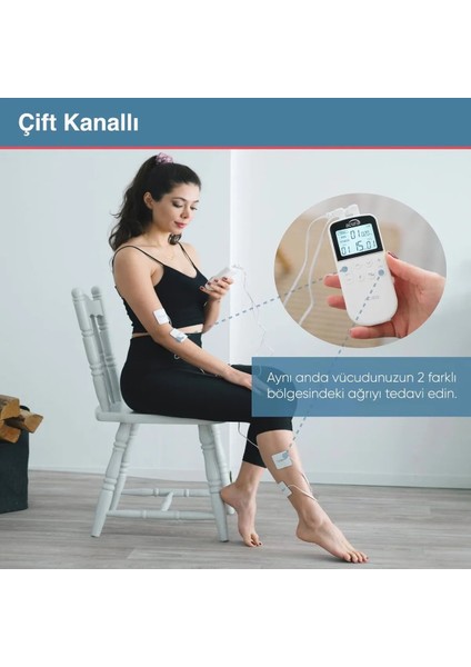 AC-933 Çift Kanallı, 50 Programlı Profesyonel Tens Cihazı