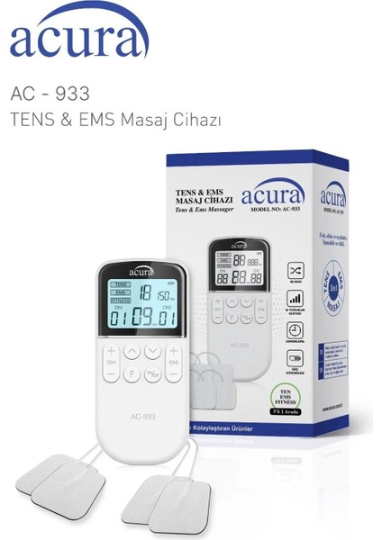 AC-933 Çift Kanallı, 50 Programlı Profesyonel Tens Cihazı