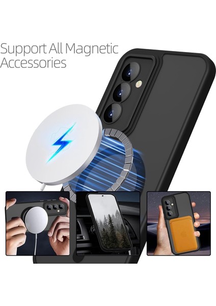 Samsung Galaxy A36 Kılıf Mat Magsafe Şarj Özellikli Darbe Önleyici Hassas Butonlu Tam Kamera Lensli Korumalı Yumuşak Kenarlı