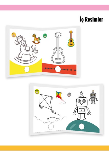 İlk Boyama Kitabım Oyuncaklar - Taşıtlar - Hayvanlar 3'lü Set