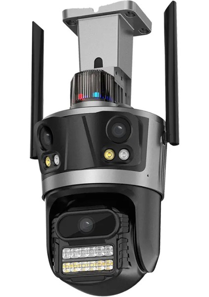 Icsee Wifi 12MP Kamera 6k 3lens Bağlantı Ptz Güvenlik Kamera Cctv 3 Ekran Ağ Kamerası 2 Yönlü Ses