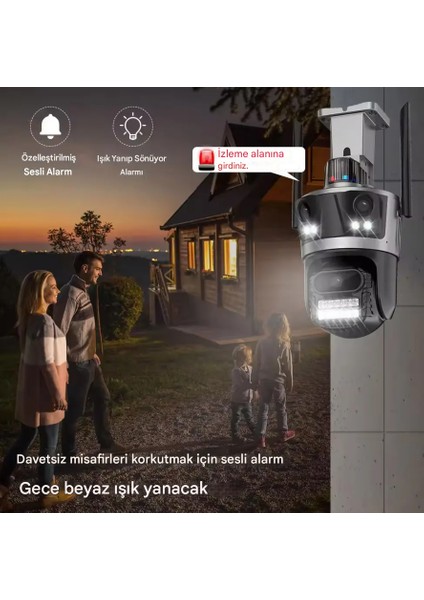 Icsee Wifi 12MP Kamera 6k 3lens Bağlantı Ptz Güvenlik Kamera Cctv 3 Ekran Ağ Kamerası 2 Yönlü Ses fırsatları