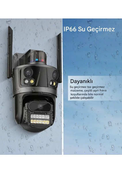 Icsee Wifi 12MP Kamera 6k 3lens Bağlantı Ptz Güvenlik Kamera Cctv 3 Ekran Ağ Kamerası 2 Yönlü Ses indirimleri