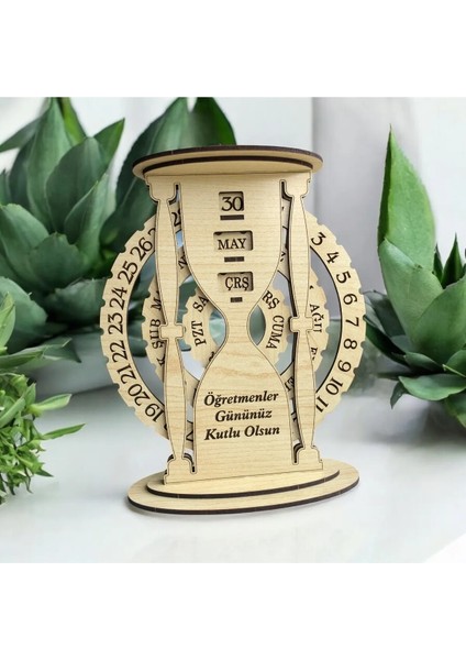 Ahşap Sonsuz Takvim Kum Saati Şekilli Isime Özel Kişiselleştirilebilir modelleri