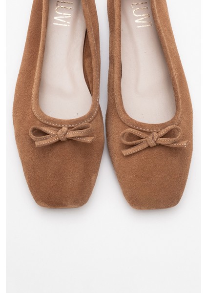 Sosa Toprak Süet Deri Küt Burunlu Fiyonklu Kadın Babet Ayakkabı fiyatları