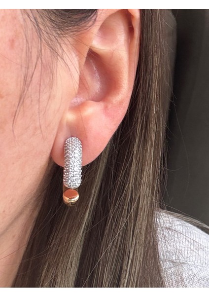 Mrs Modeli Kalın Boru Taşlı Halka Küpe indirimleri