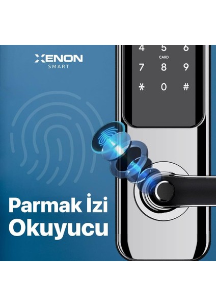 X8051 Parmak Izi Dokunmatik Şifre Girişli Akıllı Kapı Kilidi
