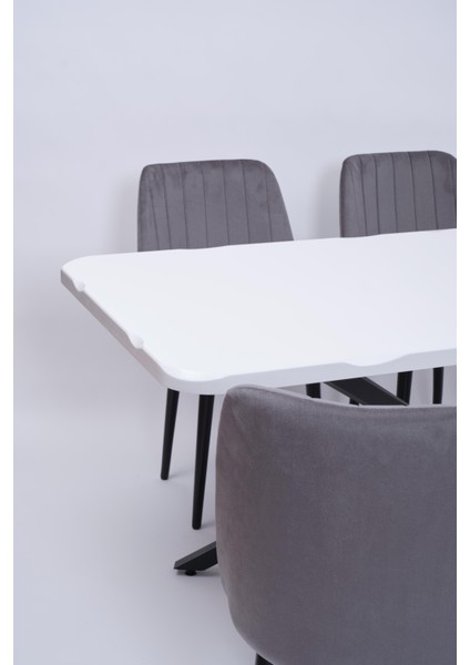 Kütük Milano Mdf Mutfak Masa Sandalye Takımı 90X160