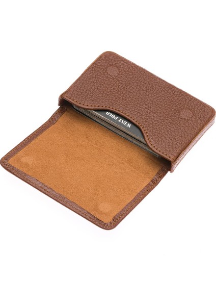 Hakiki Deri Unisex Tek Bölmeli Kartlık - Taba modelleri