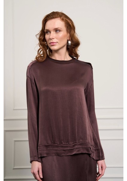 Cupro Etek Tunik Takım 37008 Kahverengi indirimleri