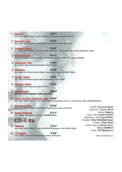 Soner Arıca – Kusursuz Aşk CD