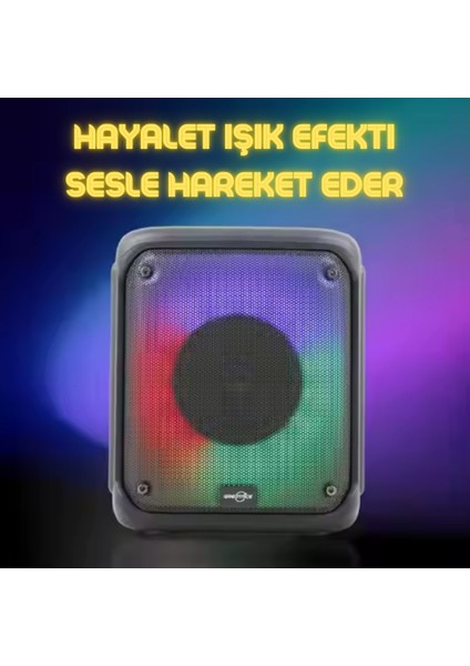 Çok Renkli Işıklı Karaoke Boombox - Kablosuz Taşınabilir Hoparlör Radyo Subwoofer modelleri