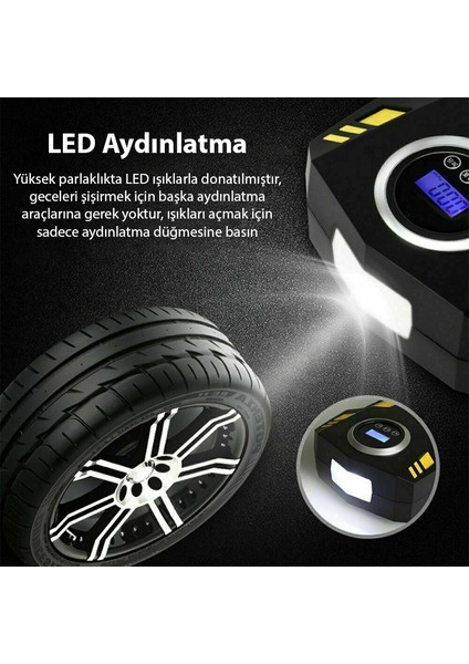 ST-5002 Dijital Basınç Göstergeli Oto Lastik Şişirme Pompası Hava Kompresörü