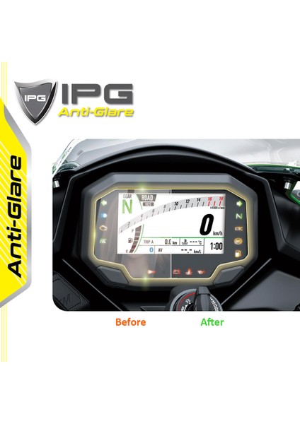 Kawasaki 2023-2025 Ninja ZX4RR / 1000SX / Z650 / Z900 Için Ipg Anti-Glare Yansıma Önleyici Mat Ekran Koruyucu fiyatları