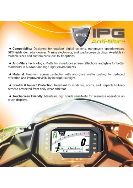 Kawasaki 2023-2025 Ninja ZX4RR / 1000SX / Z650 / Z900 Için Ipg Anti-Glare Yansıma Önleyici Mat Ekran Koruyucu fırsatları