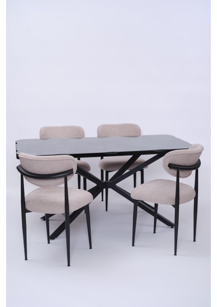 Kütük Polo Mdf Mutfak Masa Sandalye Takımı 90X160