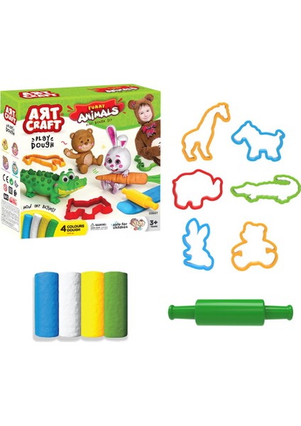 Art Craft Eğlenceli Hayvanlar Oyun Hamuru Seti 200 Gr.