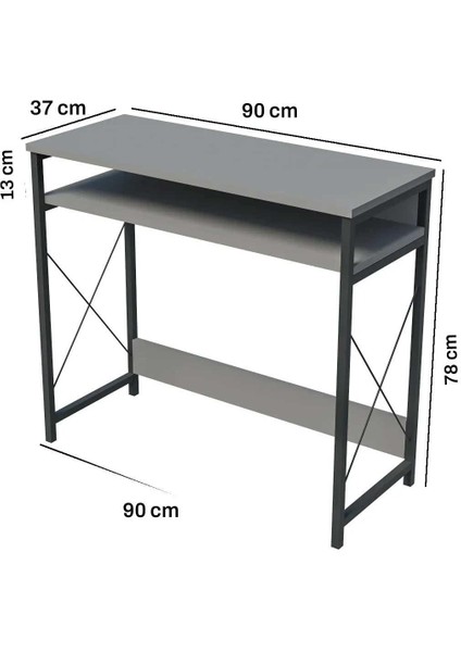 90 x 37 cm Metal Ayaklı Çalışma Masası Bilgisayar Masası Beyaz fırsatları