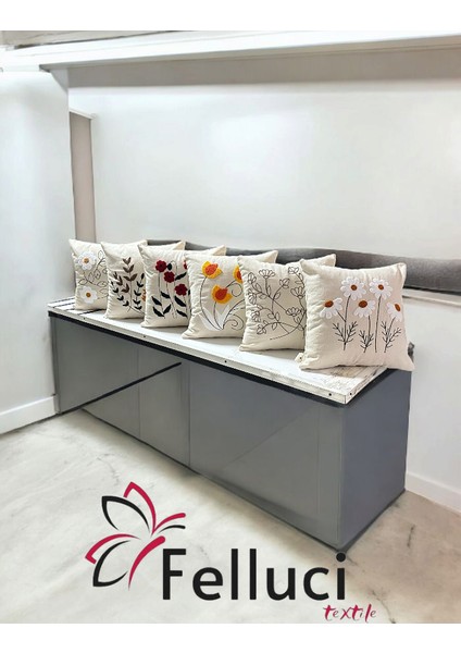 43 x 43 Punch Nakışlı Kırlent Lale 2ADET