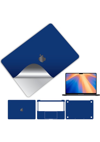 Macbook Pro 16 Inç 360 Kaplama Koruma Sticker Çizilmez Film Kaplama M1 M2 M3 M4 Koyu Mavi