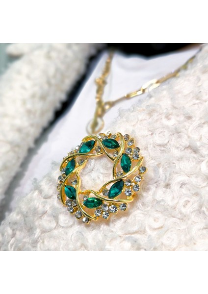 Zümrüt Rengi Gold Vintage Broş fiyatları