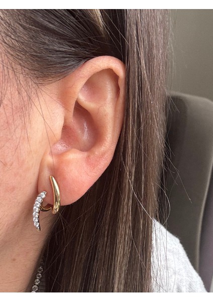 Çift Renkli Taşlı Çubuk Küpe modelleri