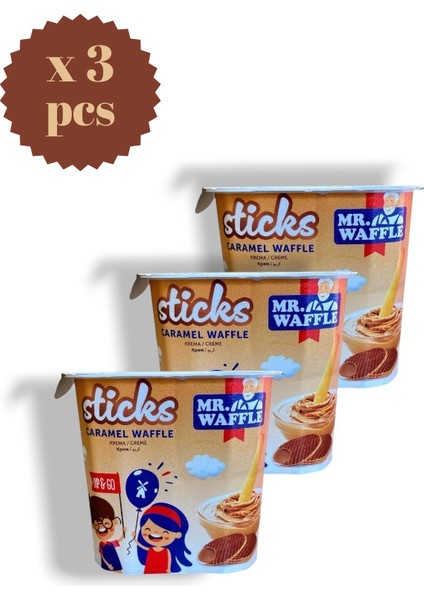 Karamelize Bisküvi Ezmesi & Grissini Sticks Caramel 50 gr 3'lü Paket