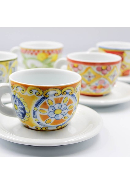 Edex ’’Capriccio Italiano’’ Porselen Cappuccino Fincan ve Tabak 6’lı Takım - 190 ml fiyatları