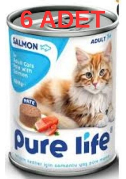 Somon Balıklı Pate Kedi Konserve Mama 6adet