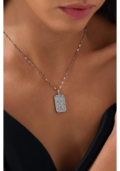Zodiac Burç Silver Çelik Yay Burcu Kolye modelleri