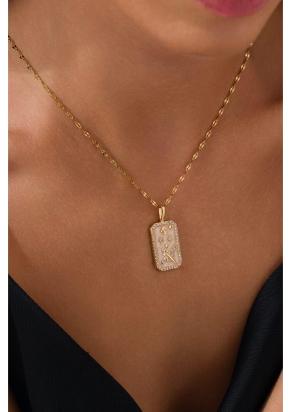 Zodiac Burç Gold Çelik Yay Burcu Kolye