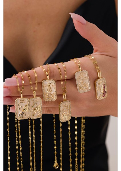 Zodiac Burç Gold Çelik Koç Burcu Kolye