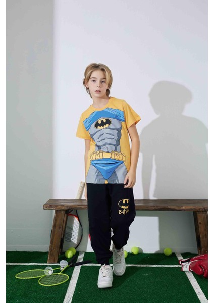 Erkek Çocuk Kısa Kol Penye Pijama Takımı 3984-85SARI fırsatları