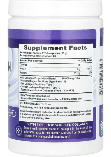 Multi Collagen Peptides 20 G Per Daıly Dose - 9 Oz - 255G Powder fiyatları