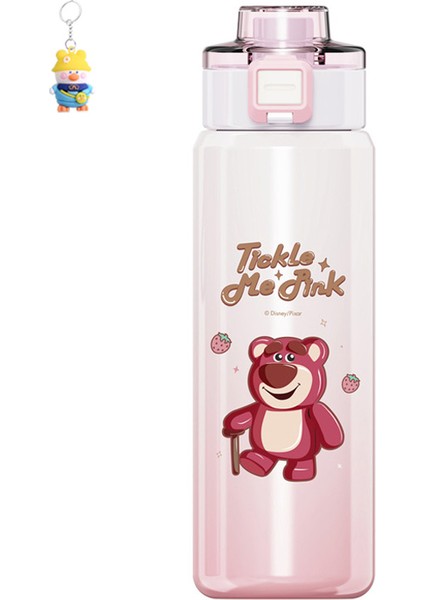 Çilek Bear Shadow Özel 316 Termos Bardak Genç Erkek ve Kadın Karikatür Sevimli Öğrenci Yüksek Değerli Su Bardağı Pipetli Bardak (Yurt Dışından)