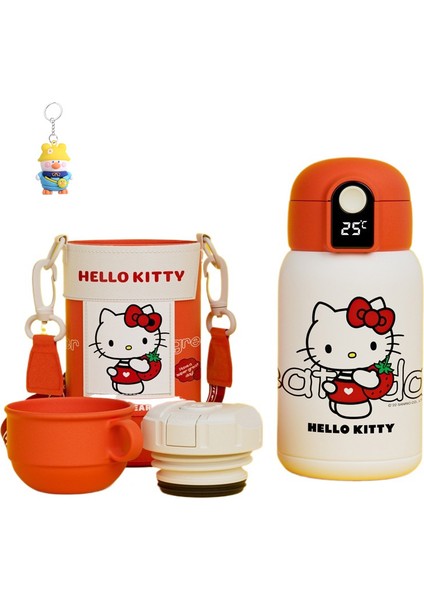 316 Paslanmaz Çelik Astar Çocuk Termos Bardağı Çilek Ayı Akıllı Sıcaklık Ekran Kayışı Taşınabilir Askı Bezelye Bardağı Saman Bardağı (Yurt Dışından)