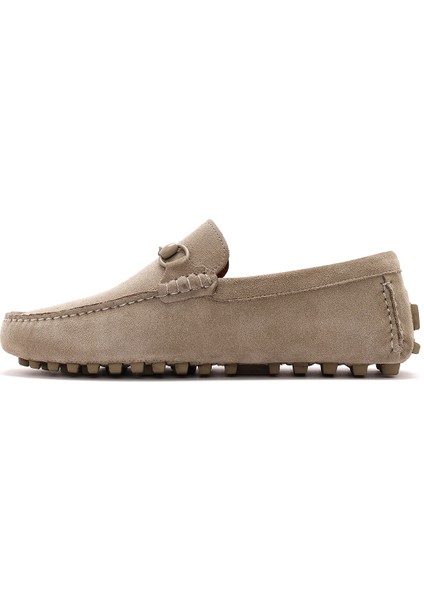 Erkek Vizon Süet Deri Loafer 25SFD630810