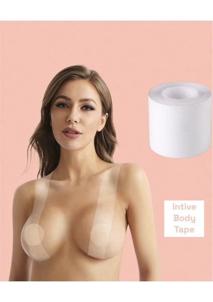 Intive Dekolte Kıyafet/abiyeler Için Şeffaf Meme Dikleştirici Çift Yapışkanlı Kaldırıcı Bant- 5metre