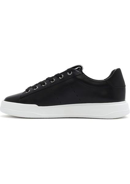 Erkek Siyah Bağcıklı Deri Sneaker 25SFD707518
